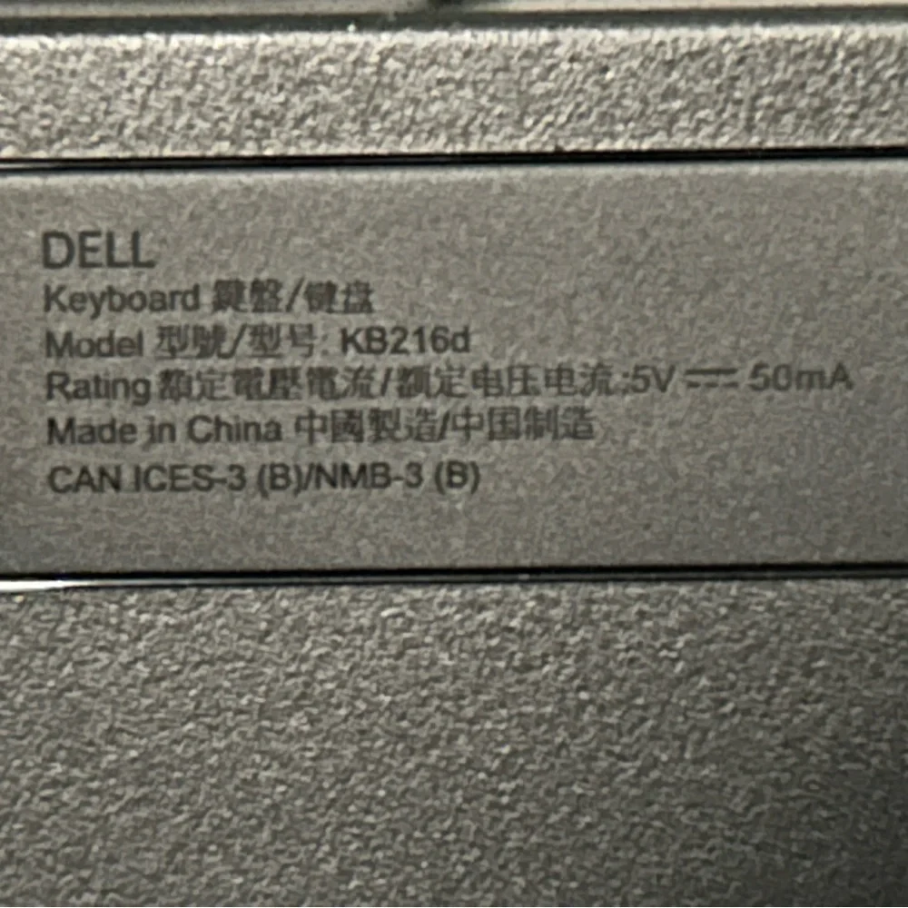 Dell Black Wired Keyboard